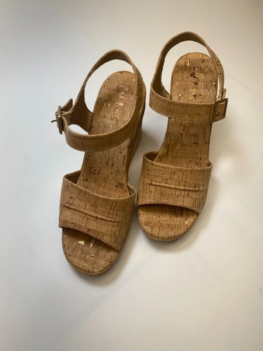 Korks Womens Bardot II Wedge Comfort Natural Cork Sandal Sz  10